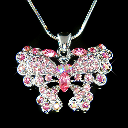 Rosa farfalla in swarovski - ~,