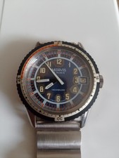 OROLOGIO MONVIS DIVER VINTAGE SWISS MADE MANUAL WATCH 35mm ALL STAINLESS STEEL 