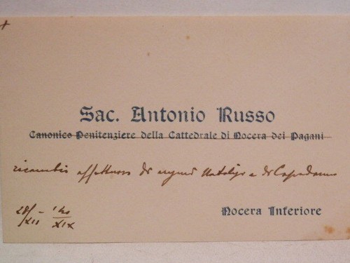 Biglietto sacerdote antonio - biglietto,