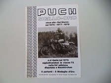 advertising Pubblicità 1979 MOTO PUCH SIGILLO ORO CLASSE 75 A NEUNKIRCHEN
