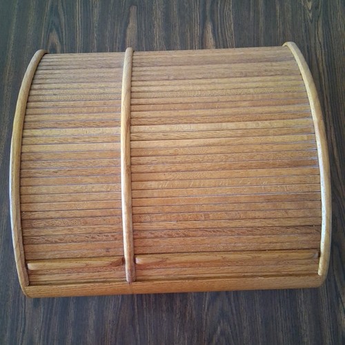 Teak wood roll top - wood, desk