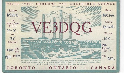 Scheda radio qsl 1957 - radio,