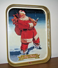 VASSOIO COCA COLA Merry Christmas Babbo Natale in metallo - Vintage