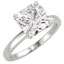 Anello di Fidanzamento Diamante Solitario 1,5 Ct Taglio Radiante VVS2/D Oro Bianco 14K