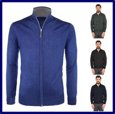 Cardigan da Uomo Maglione Lana Cashmere Giacca con cerniera zip maglia invernale