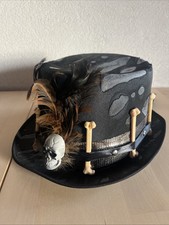 cappello cilindro teschio ossa halloween carnevale accessori adulto