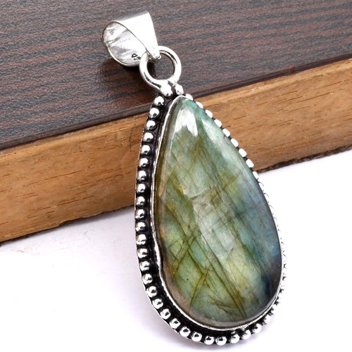 Ciondolo labradorite etnico - ciondolo,