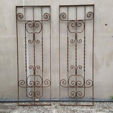 2 INFERRIATE IN FERRO BATTUTO DI PRIMO 900 CM 48 X 142 IDEALI X PORTE O FINESTRE