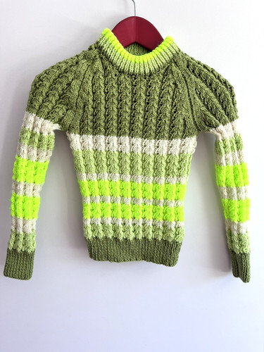 Maglione maglia mano righe - a,
