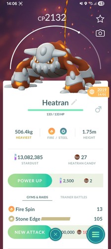 Heatran pokemon fortunato - pokemon,