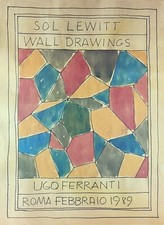 Poster Sol Lewitt Wall Drawings Galleria Ugo Ferranti Roma 1989
