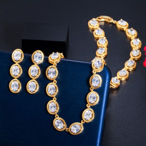 Set gioielli zirconi bianchi