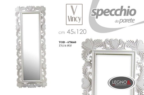 Specchio cuore legno figura - legno,