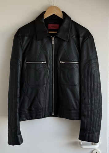 Giacca pelle hugo boss red - di,
