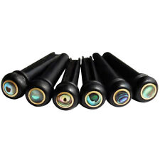Spille ponte ebano chitarra acustica con punto abalone gonna cerchio ottone set di 6