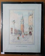 Antico quadretto acquerello su