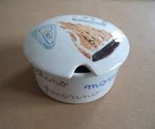 Formaggiera ceramica Il Quadrofoglio Italy anni '50 vintage disegno formaggi