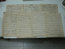 Puccini La Boheme Spartiti manoscritti separati per i 7  strumenti d'orchestra R