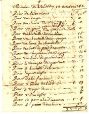 1742 FRANCIA Conto del cuoco PAJOT lardo e tartufi *Manoscritto