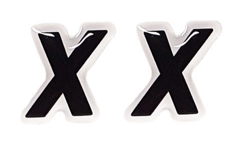 Adesivo lettera 3d - "x", tabella