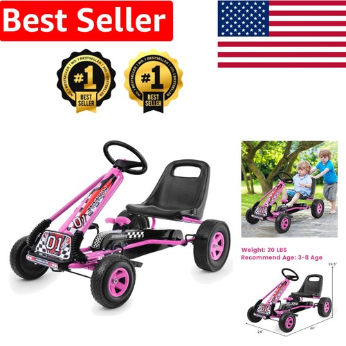 Kids pink kart safe - go,