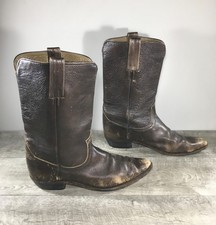 Stivali uomo Frye 2307 vintage anni 70 etichetta nera western cowboy pelle taglia 11,5 D