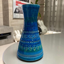 Flavia Bitossi Rimini Vaso Fiori Blu 16cm Italia Ceramica Artigianale Aldo Londi