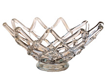 Grande ciotola di Murano anni '40 Barovier & Toso vetro trasparente, 16,9 pollici, Italia