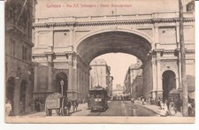Genova Via XX Settembre e Ponte Monumentale Tram e Carri         Rif. n.7