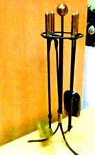 60er Edles Posate da Camino 4tlg. Metallo Ottone Placcato Oro ?Altezza 70 CM 60s