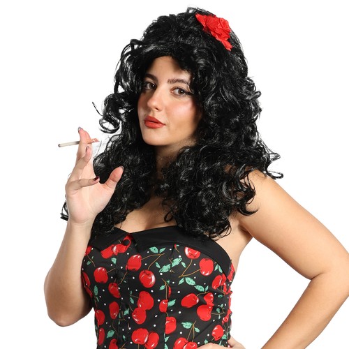 Parrucca amy winehouse - winehouse, nera