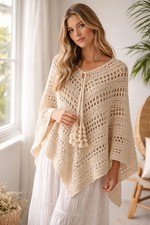 Poncho scialle all'uncinetto
