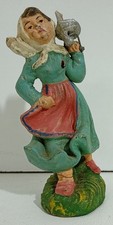 I118285 Pastorello Presepe - Statuina in cartapesta - Donna con lanterna