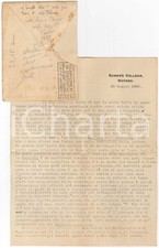 1922 OXFORD Queen's College - Cesare FOLIGNO su traduzione saggio *AUTOGRAFO