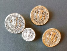 4 Bottoni In Metallo Vintage Stemma Araldico Anni 60 