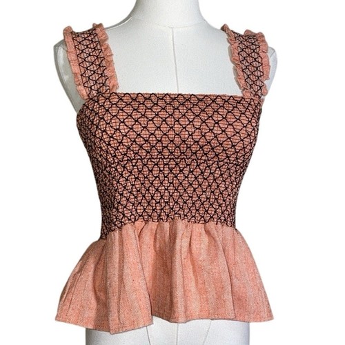 Top smocked ritagliato manica