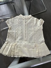 Vestito Cerimonia Neonata in Sangallo Colore Panna