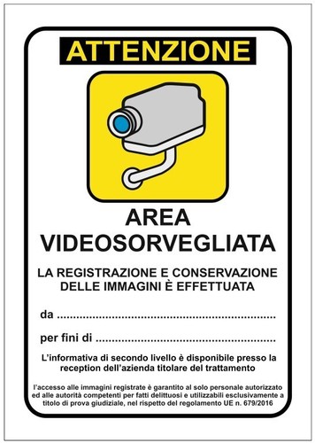 Adesivo area videosorveglianza - area,