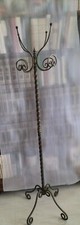 Appendiabiti da terra in Ottone lavorato con asta a spirale  8 appendini Anni 50