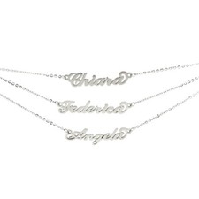 COLLANA CON IL NOME IN ACCIAIO INOSSIDABILE  ANALLERGICO DONNA  A-L