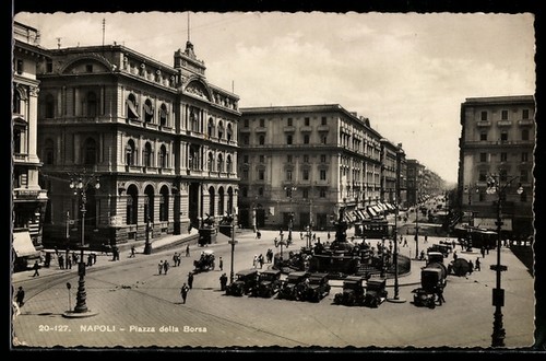 Cartolina napoli piazza della - cartolina, napoli,