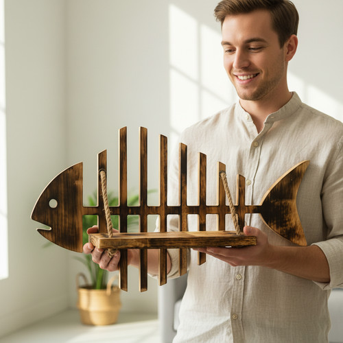 Scheletro pesce legno - scheletro,