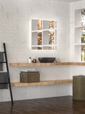 Specchio Quadrato 80x80 cm Retroilluminato 3000K LED con Schermo Posteriore