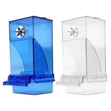 Distributore automatico di mangime per uccelli in acrilico per pappagalli, parrocchetti ondulati, mangiatoia