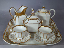 Antico Servizio da Caffè Testa Porcellana Paris. Molto Bel Condizioni S988