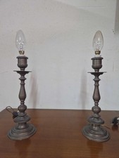 VECCHIA COPPIA DI CANDELIERI - CANDELABRI IN OTTONE