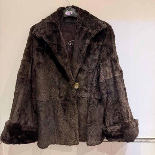 Giacca pelliccia vera marrone