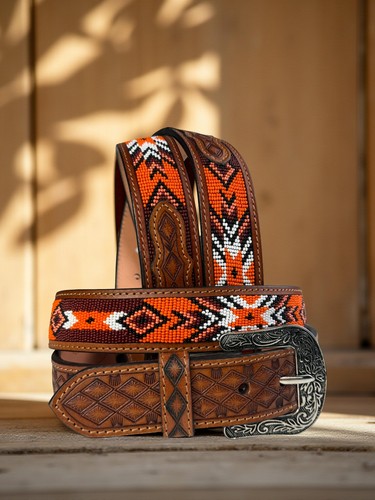 Cintura western con - , perline
