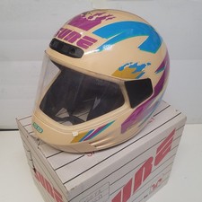 Casco stile NAVA SURE bianco viola blu Honda L 60 - usato vintage enduro 80's
