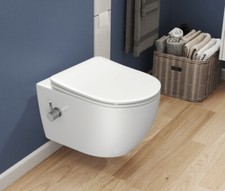 WC doccia taharet senza bordo con rubinetto + sedile wc con funzione bidet
